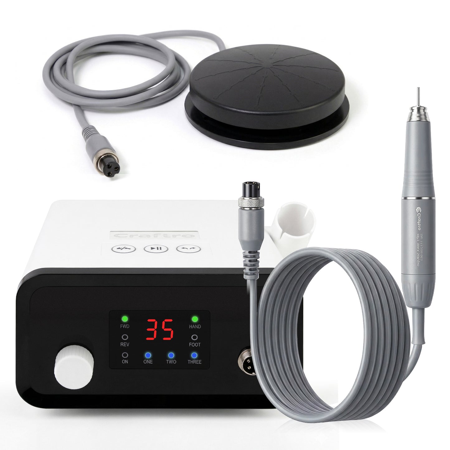 Craftro® VK-MM2 50K RPM Brushless Multi-funcation Desktop Micromotor for Dental Lab, Nails, Handcraft