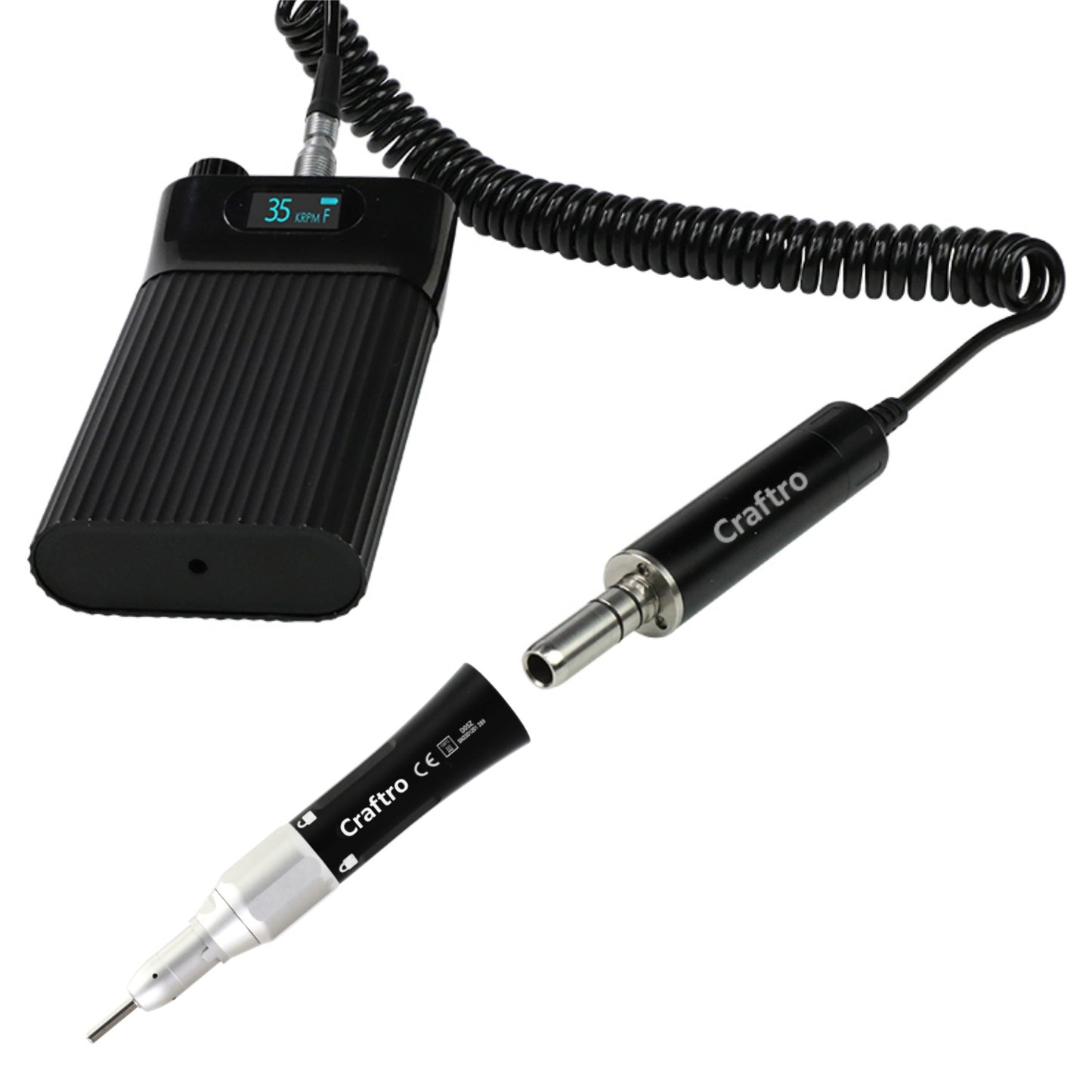 Craftro 35K RPM Dental Lab E-Type Portable Micromotor with Straight Handpiece 3/32'' Shank