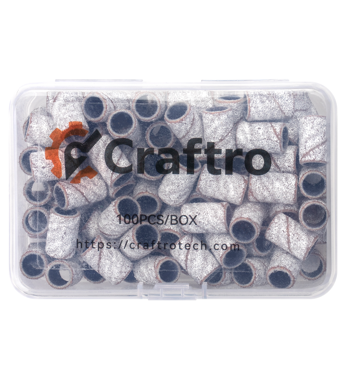 Craftro 100pcs/Box White Zebra Nail Drill Sanding Bands 80 Grit (Coarse)