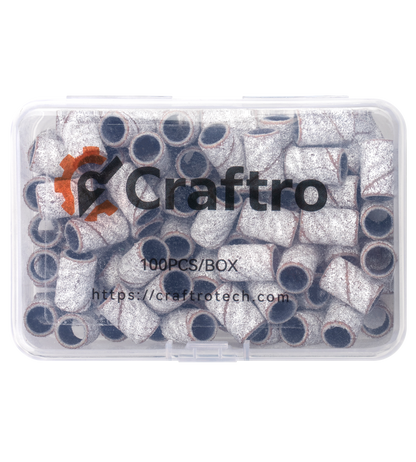 Craftro 100pcs/Box White Zebra Nail Drill Sanding Bands 80 Grit (Coarse)