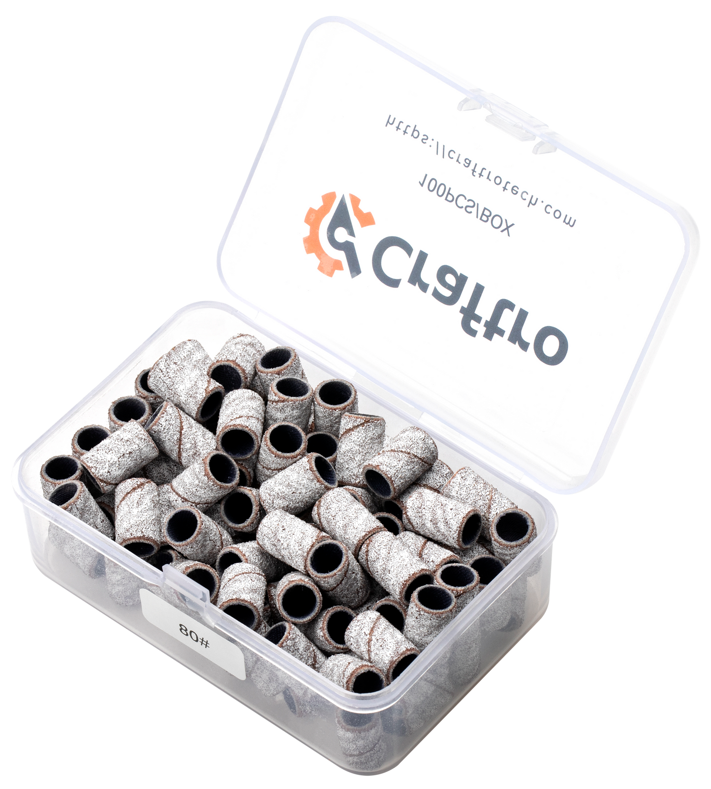 Craftro 100pcs/Box White Zebra Nail Drill Sanding Bands 80 Grit (Coarse)