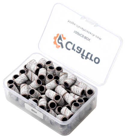 Craftro 100pcs/Box White Zebra Nail Drill Sanding Bands 80 Grit (Coarse)