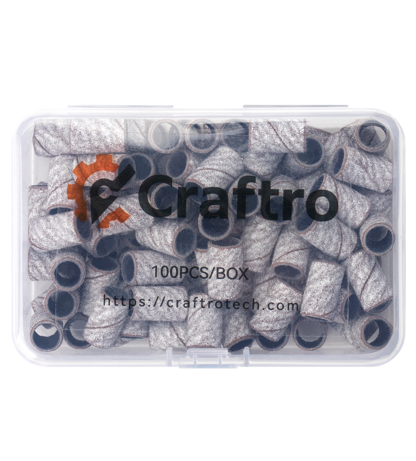 Craftro 100pcs/Box White Zebra Nail Drill Sanding Bands 120 Grit (Medium)