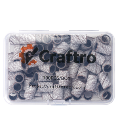 Craftro 100pcs/Box White Zebra Nail Drill Sanding Bands 120 Grit (Medium)