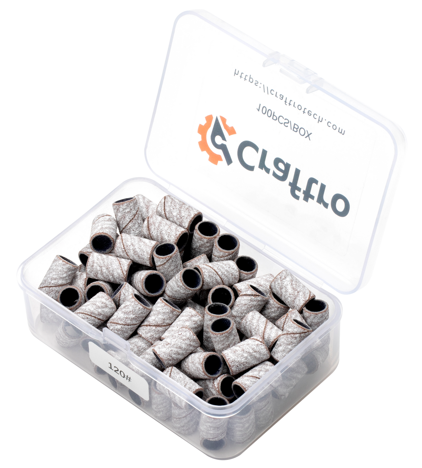 Craftro 100pcs/Box White Zebra Nail Drill Sanding Bands 120 Grit (Medium)