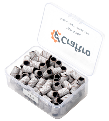 Craftro 100pcs/Box White Zebra Nail Drill Sanding Bands 120 Grit (Medium)