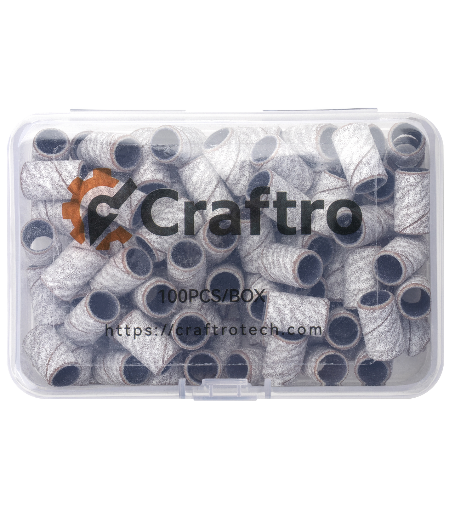 Craftro 100pcs/Box White Zebra Nail Drill Sanding Bands 150 Grit (Medium)