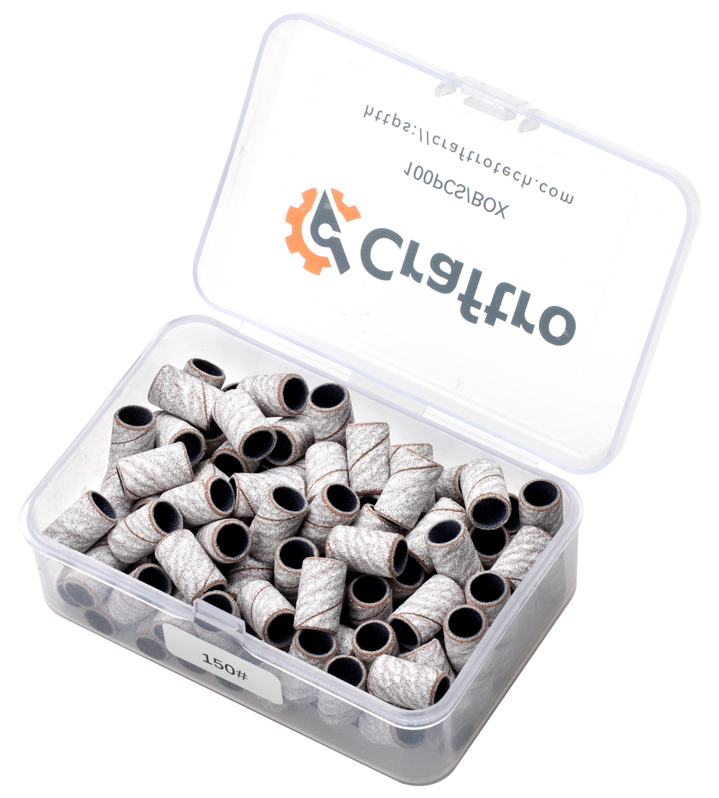 Craftro 100pcs/Box White Zebra Nail Drill Sanding Bands 150 Grit (Medium)