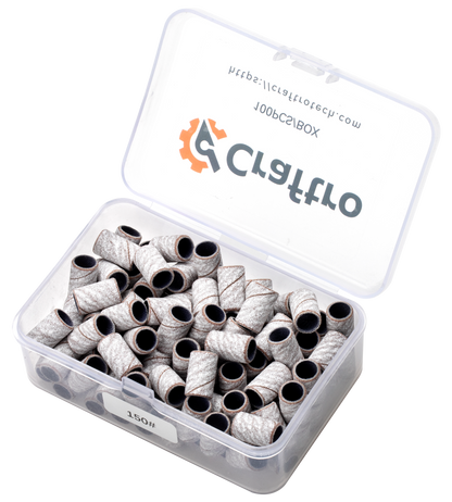 Craftro 100pcs/Box White Zebra Nail Drill Sanding Bands 150 Grit (Medium)