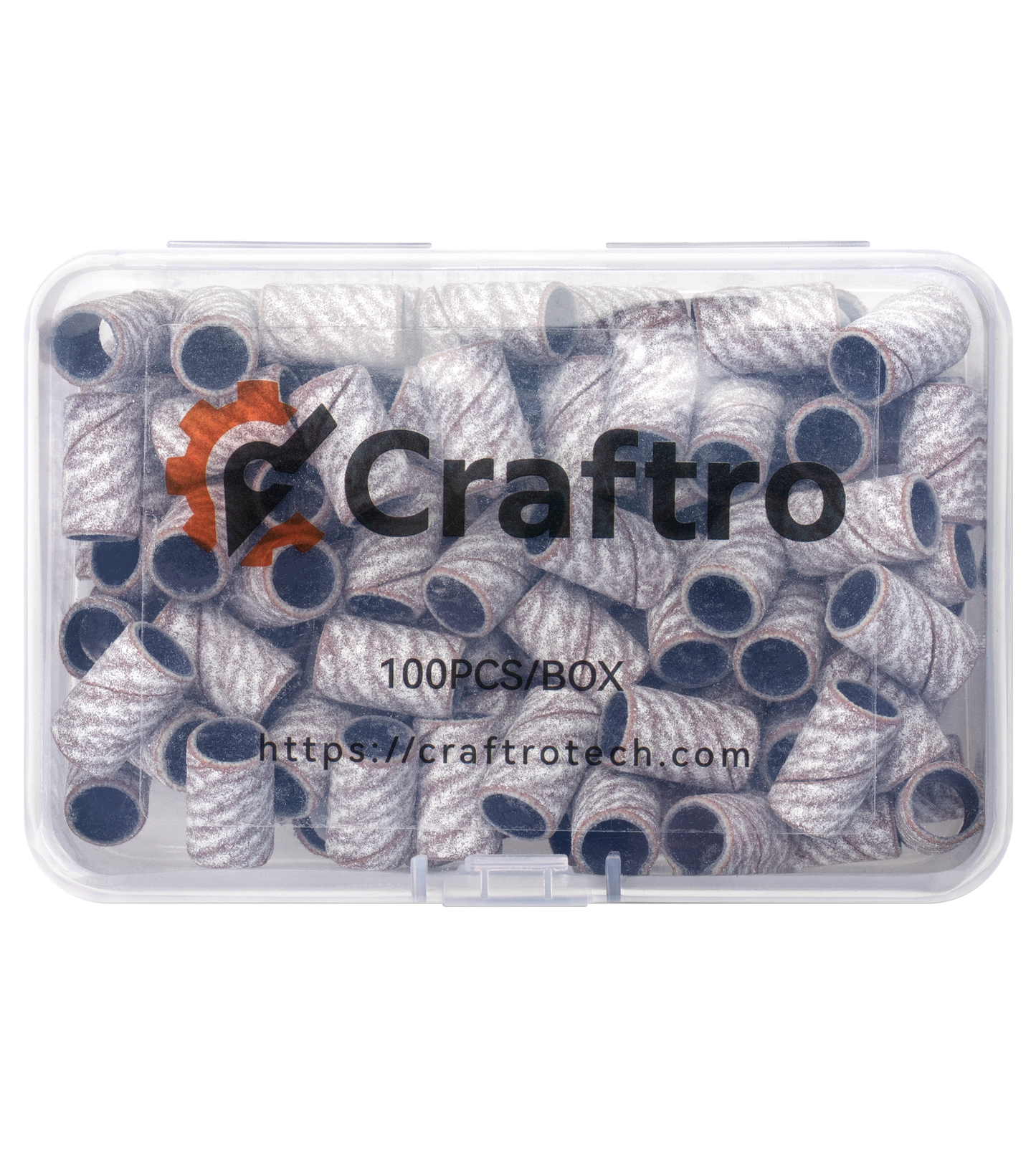 Craftro 100pcs/Box White Zebra Nail Drill Sanding Bands 180 Grit (Fine)