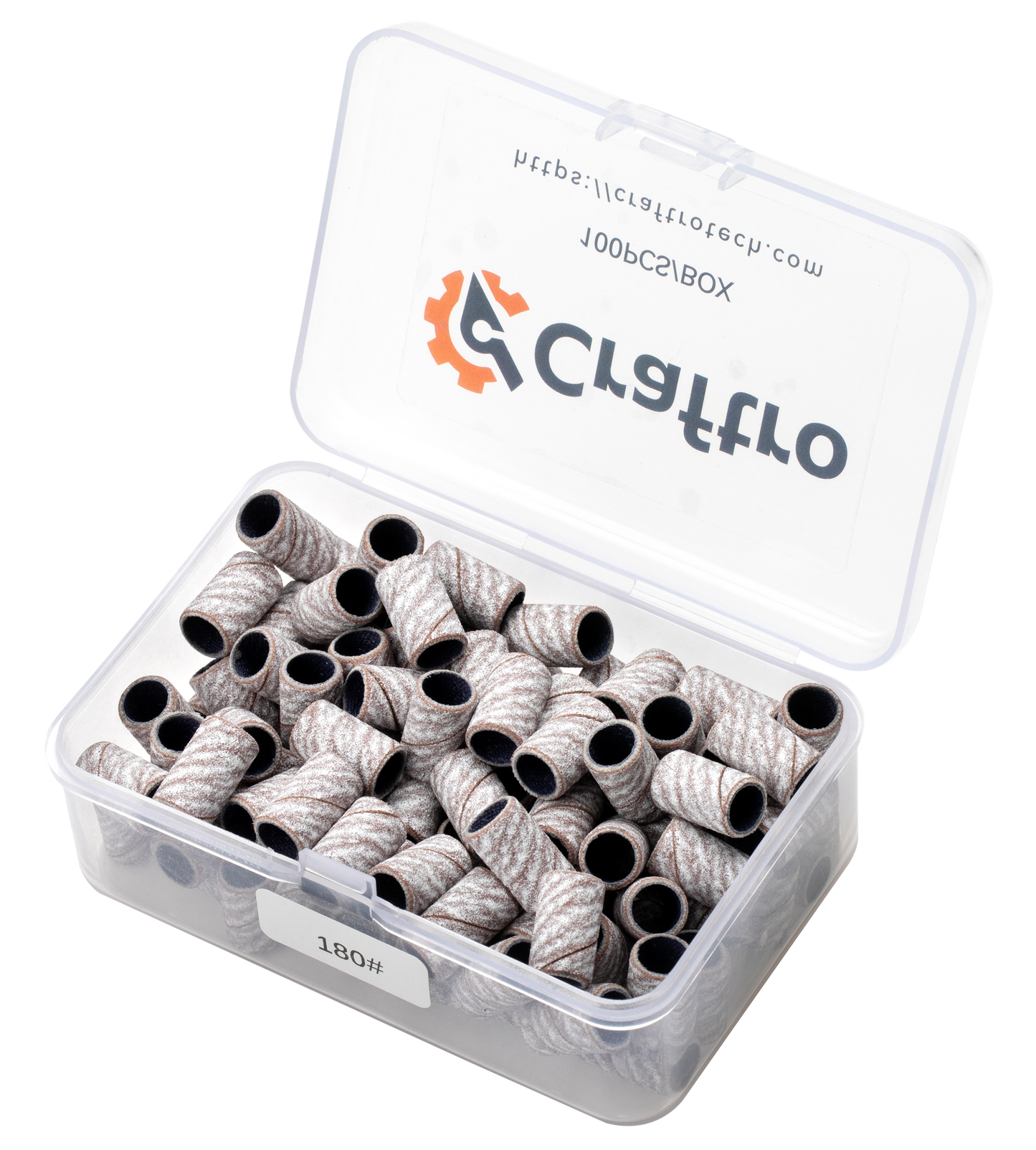 Craftro 100pcs/Box White Zebra Nail Drill Sanding Bands 180 Grit (Fine)