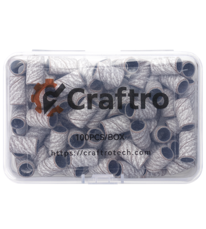Craftro 100pcs/Box White Zebra Nail Drill Sanding Bands 240 Grit (Fine)