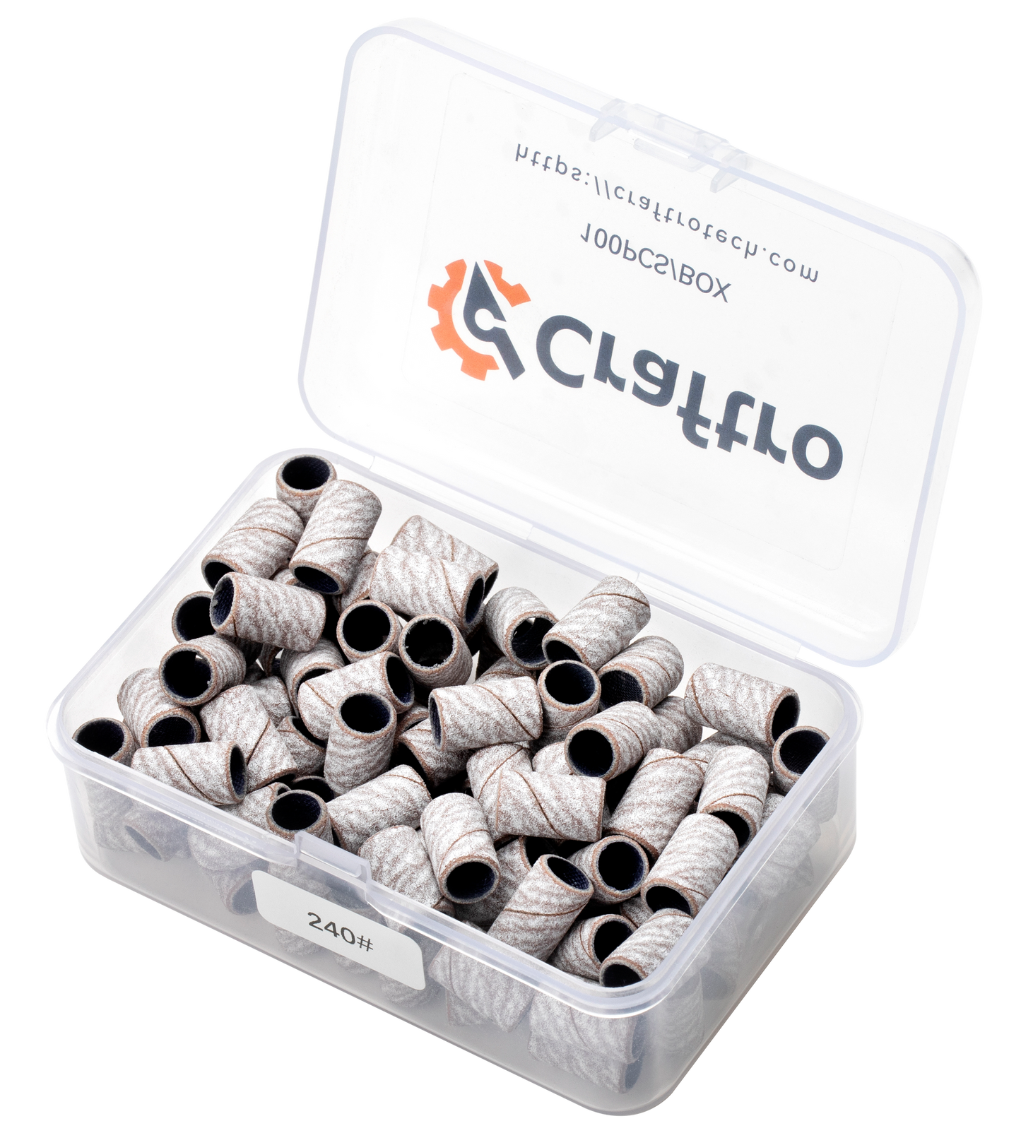 Craftro 100pcs/Box White Zebra Nail Drill Sanding Bands 240 Grit (Fine)