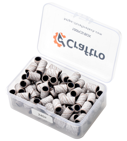 Craftro 100pcs/Box White Zebra Nail Drill Sanding Bands 240 Grit (Fine)