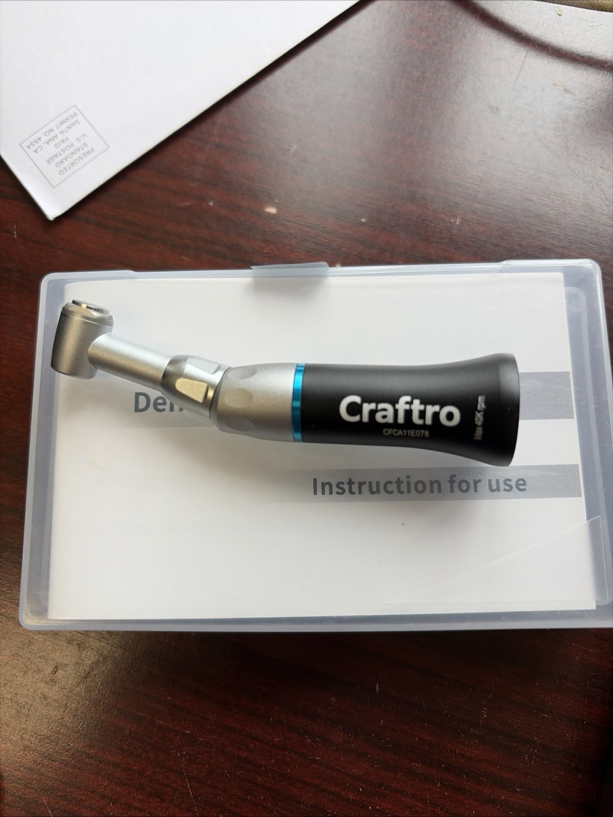Craftro® Low Speed Push Button Contra Angle for VK-MM5E E-Type Dental Lab Micromotor